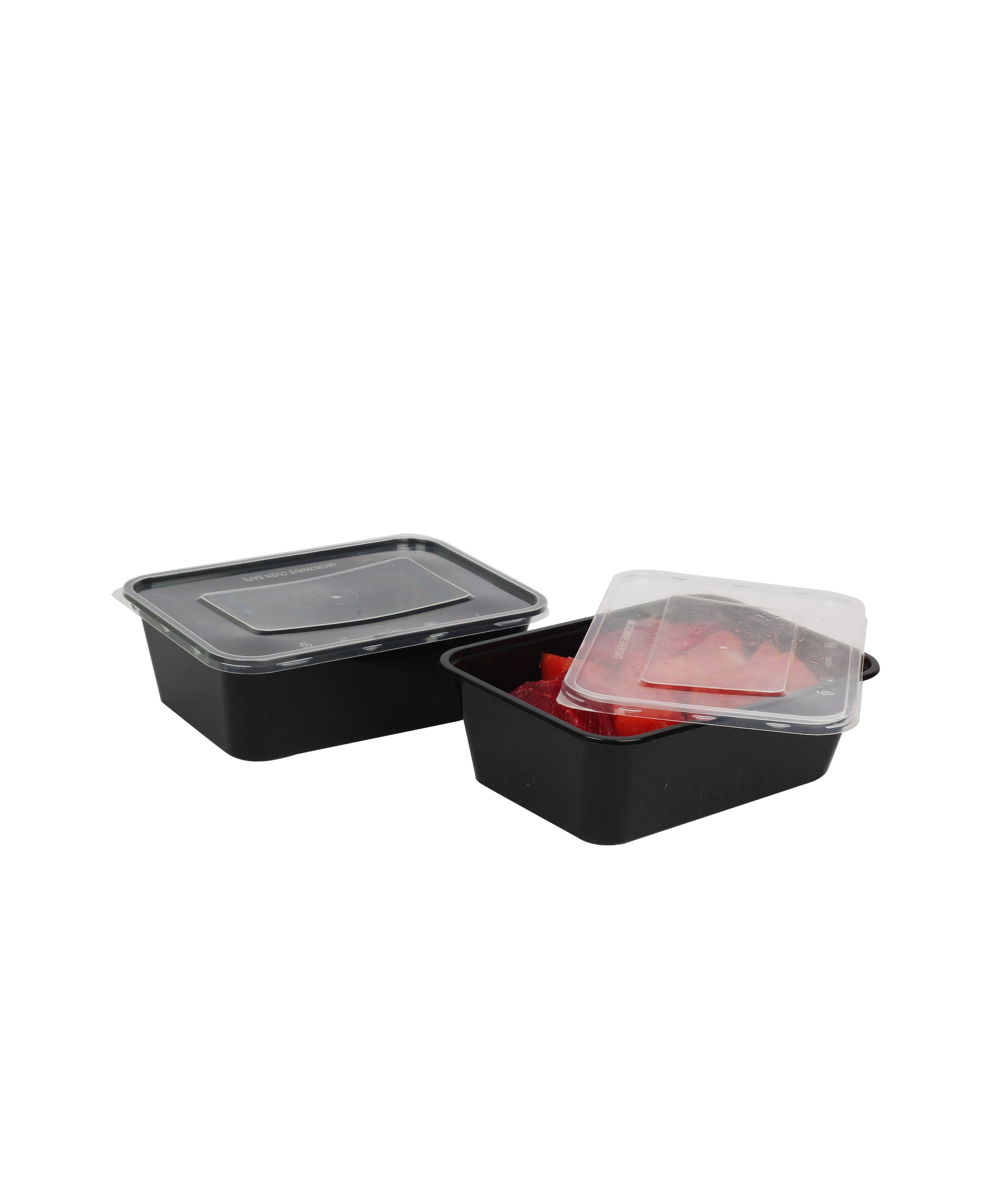 Plastic Rectangular Container Black With Lid | 750 ml